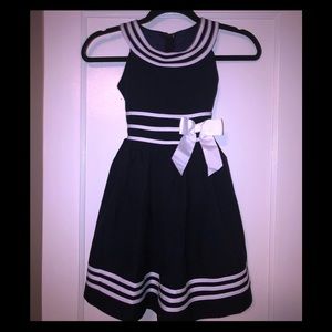 Girls Navy Fit and Flare Sailor Dress
